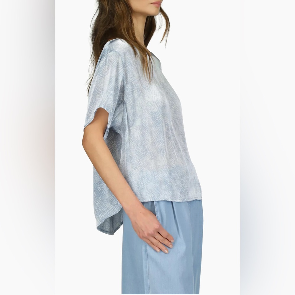 Michael Kors Petite Petal-Print Short-Sleeve Top - Picture 3 of 10